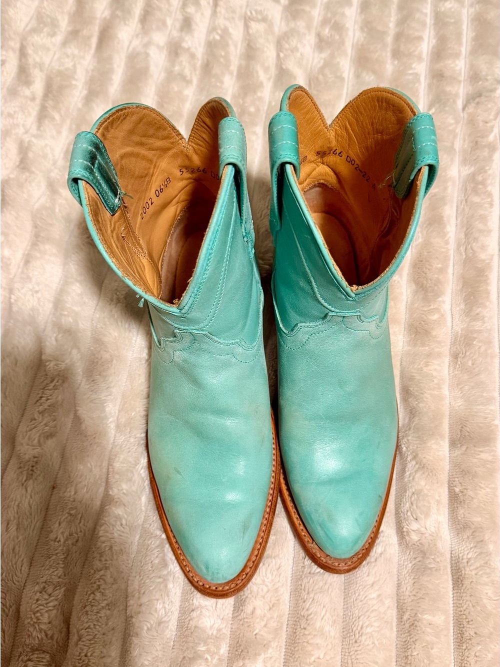 RARE Tecovas The Penny Turquoise Leather Western Boots Discontinued 6.5 - Picture 5 of 8